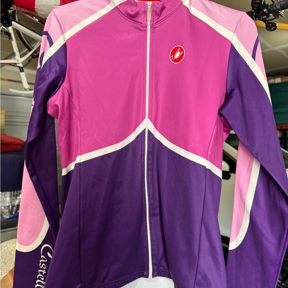 Castelli Pink and Purple Cycling long sleeve cold weather jersey